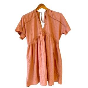 NWT Luminary Fine Collection Dress Boho Dusty Rose Dotted Swiss M/L